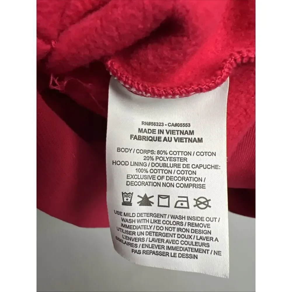 Women's NIke Metallic Oversized Fleece Hoodie XS Bery Red Zipper Pocket Pullover